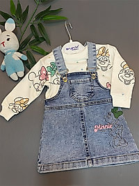 Minnie Baskılı Badili Kot Elbise