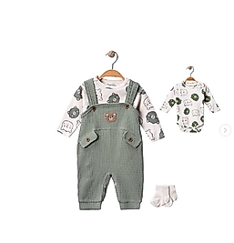 Ayıcık desenli erkek bebek tulum