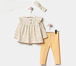 Çiçek desenli bebek takım