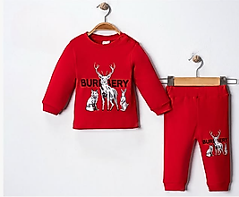 Geyik baskılı erkek bebek takım