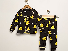Ördek desenli yakalı bebek pijama takım