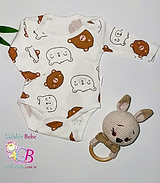 Ayıcık desenli raporlu bebek zıbın