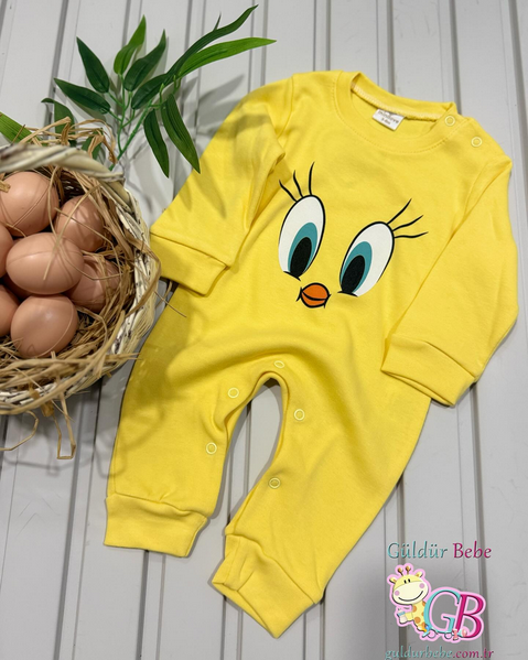 Tweety Baskılı Unisex Bebe Tulum
