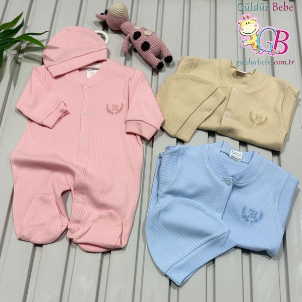 Ribanalı Şapkalı Bebek Tulum