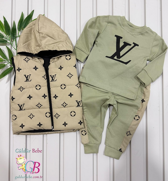 Şişme yelekli mevsimlik 3’lü bebek takım