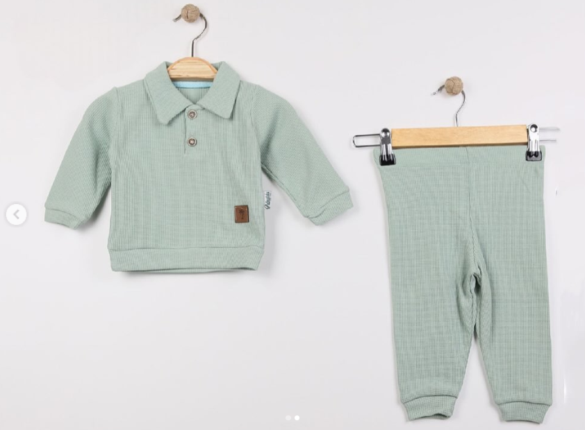 Polo yakalı erkek bebek takım