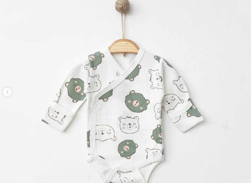 Ayıcık Desenli Raporlu Kravuze Çıtçıtlı Zıbın