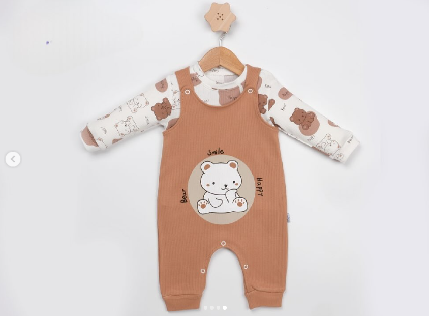 Ayıcık baskılı badili bebek slopet