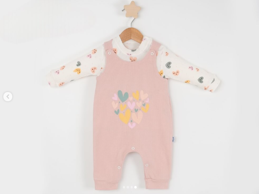 Kalp desenli badili bebek slopet