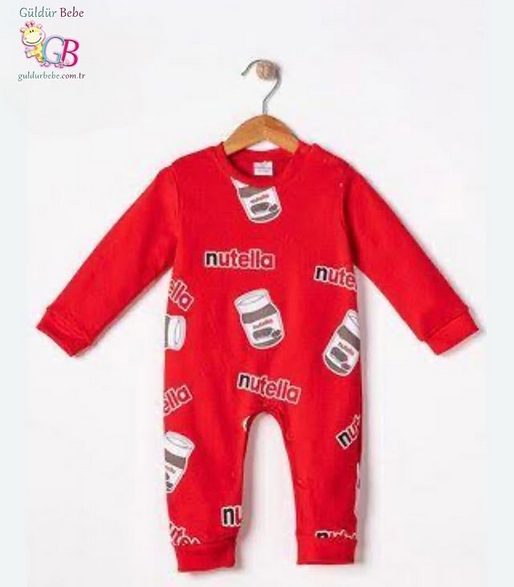 Nutella Desenli Ünisex Bebek Tulum