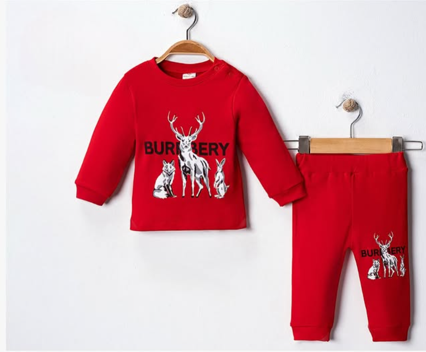 Geyik baskılı erkek bebek takım